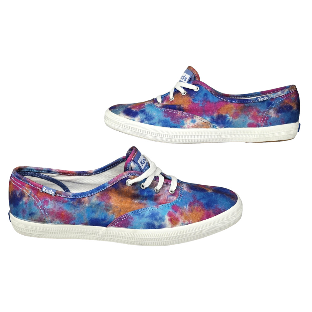 Keds Shoes Womens 10 Tie Dye Low Top Sneakers Blue Pink Orange White Colorful